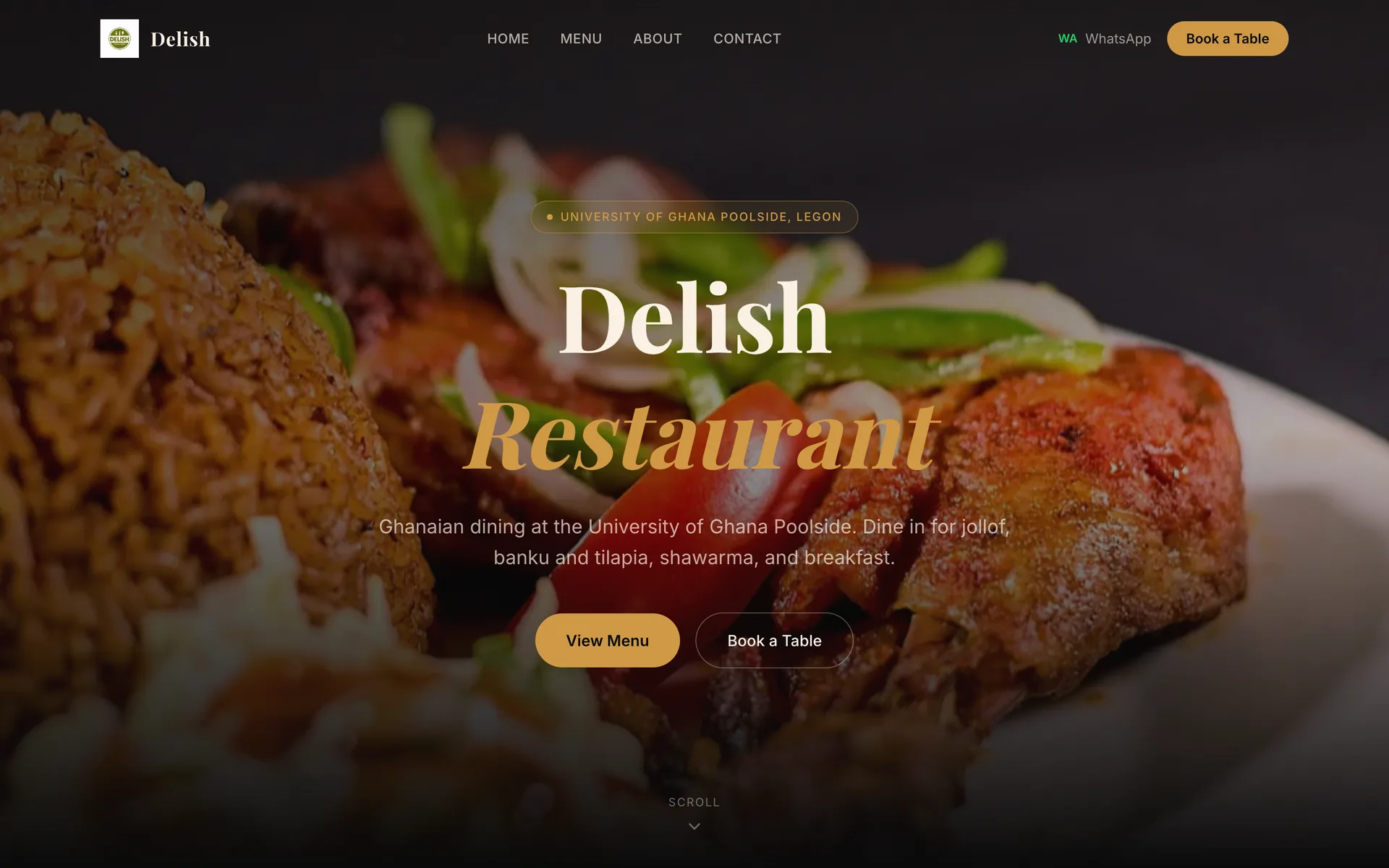 Delish Restaurant — site (actual product)
