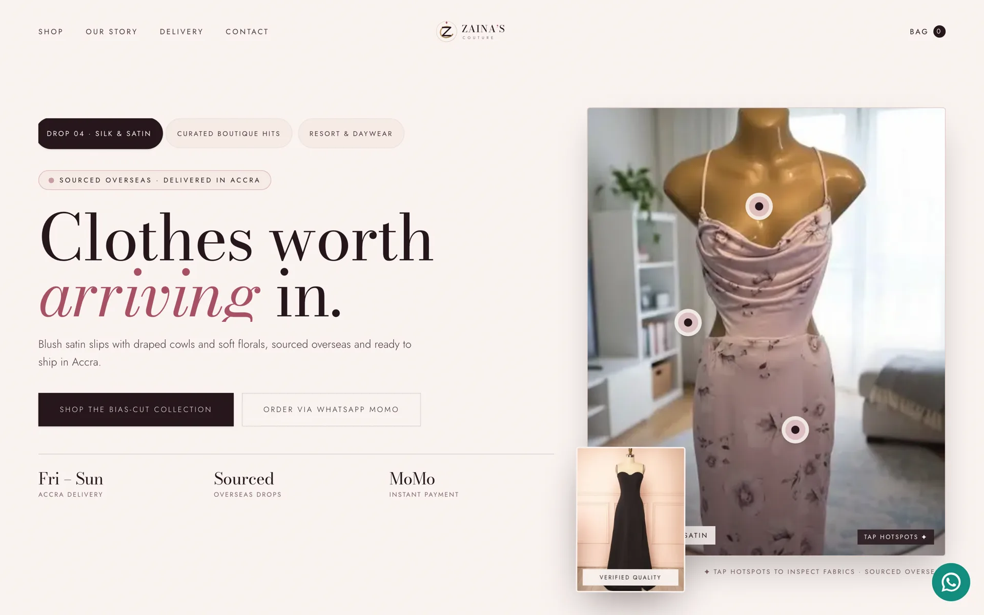 Zaina's Couture — landing (actual product)